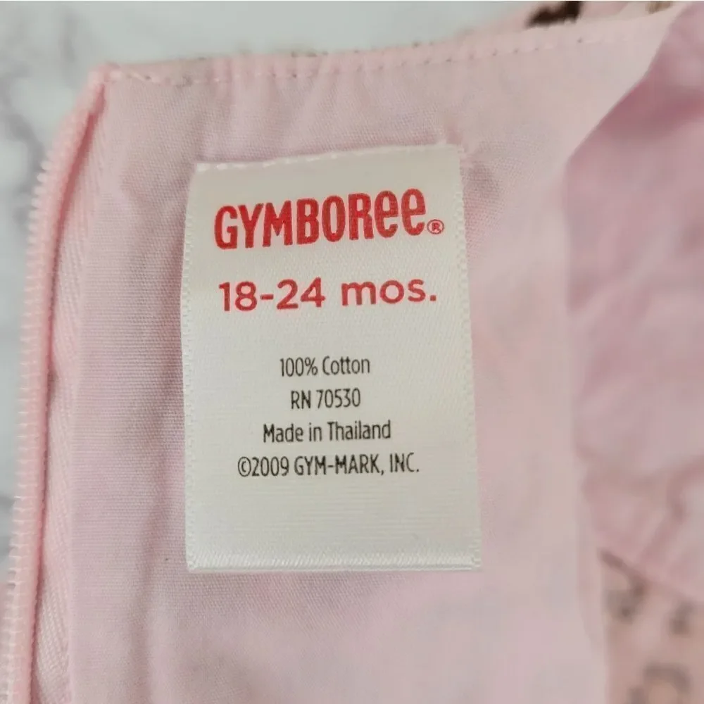 Gymboree Shift Dress Pink Leopard Velvet Cotton Girls Size Infant 18-24mo